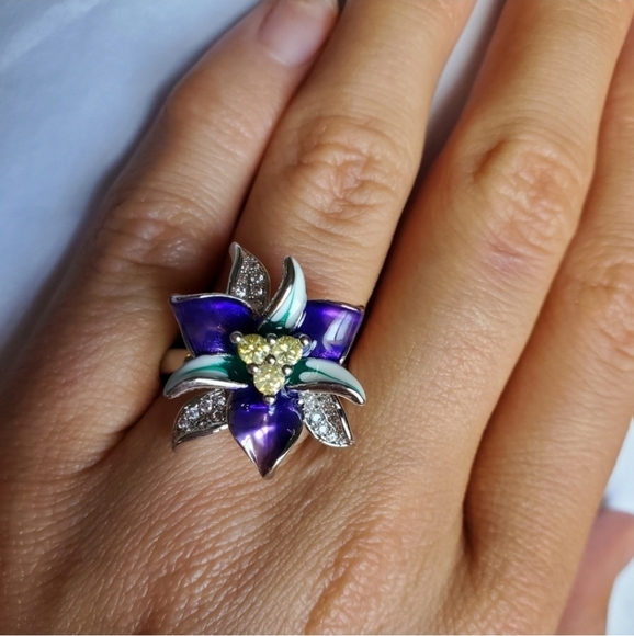 Jewelry New Purple Flower Ring Poshmark